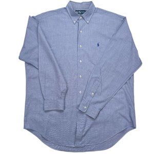 Blue Polo Ralph Lauren MARLOWE 100% 2Ply Cotton Long Sleeve Button Down - Sz L